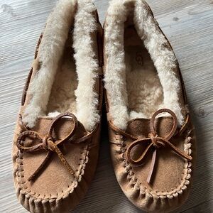 UGG Women's Brown Moccasins with Shearling Lining
